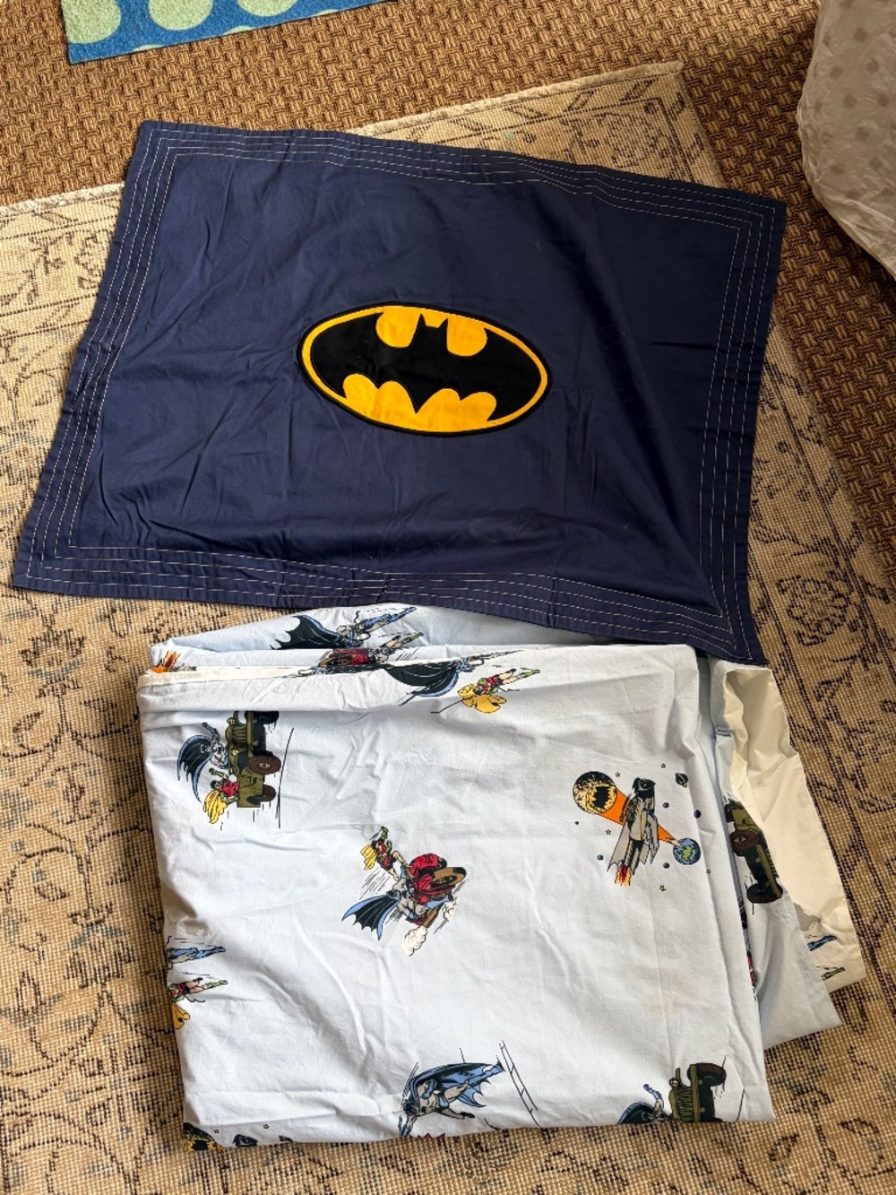 2 pc Set Pottery Barn Kids - BATMAN DC Comics TWIN Duvet, Standard Sham -Perfect